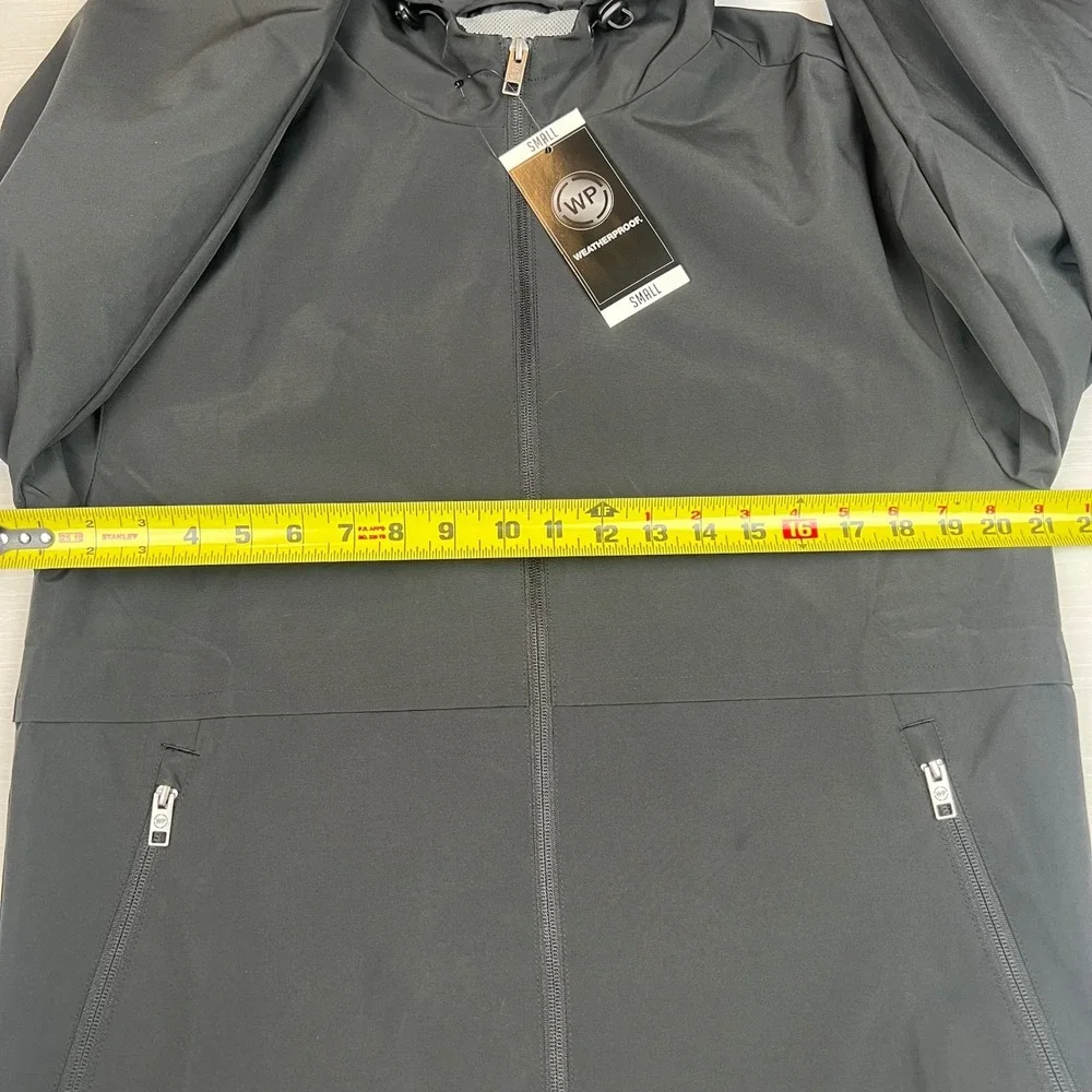 Weatherproof Men's Hooded Windbreaker Jacket Black S2670707SAM Small NWT